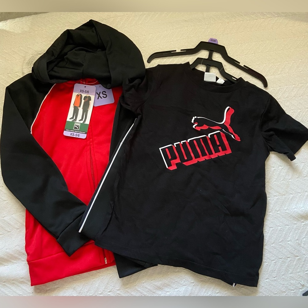 Puma Boys 3-Piece Tech Fleece Hoodie, Tee & Jogger
